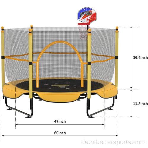 Sichere Kinder 60 -Zoll -Mini -Trampolin mit Schutznetz